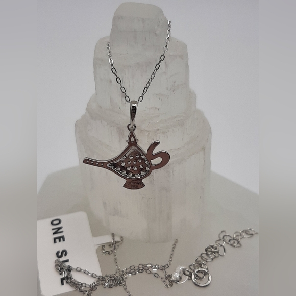 N9 Sterling Silver Genie Lamp Necklace- Charmed Aroma - Picture 3 of 4